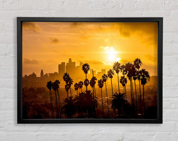 Palm Tree City Framed Print