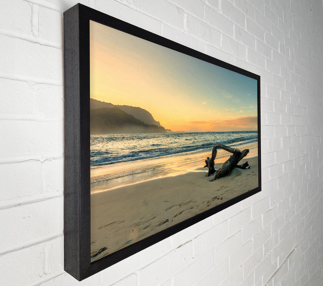  A Canvas Print of Driftwood Ocean Canvas Print