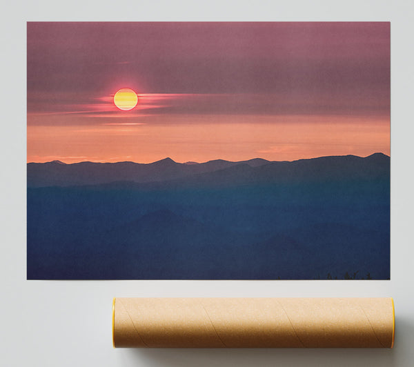 Pink Tranquil Sun Poster