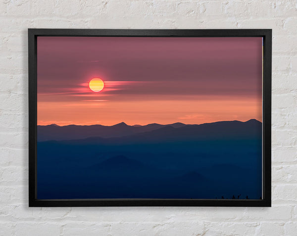 Pink Tranquil Sun Framed Print