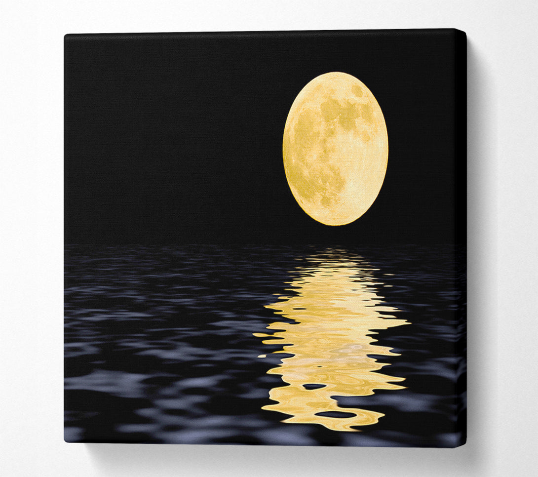  A Canvas Print of Perfect Moon Reflection Canvas Wall Art