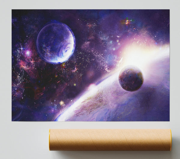 Purple Planet Glow Print