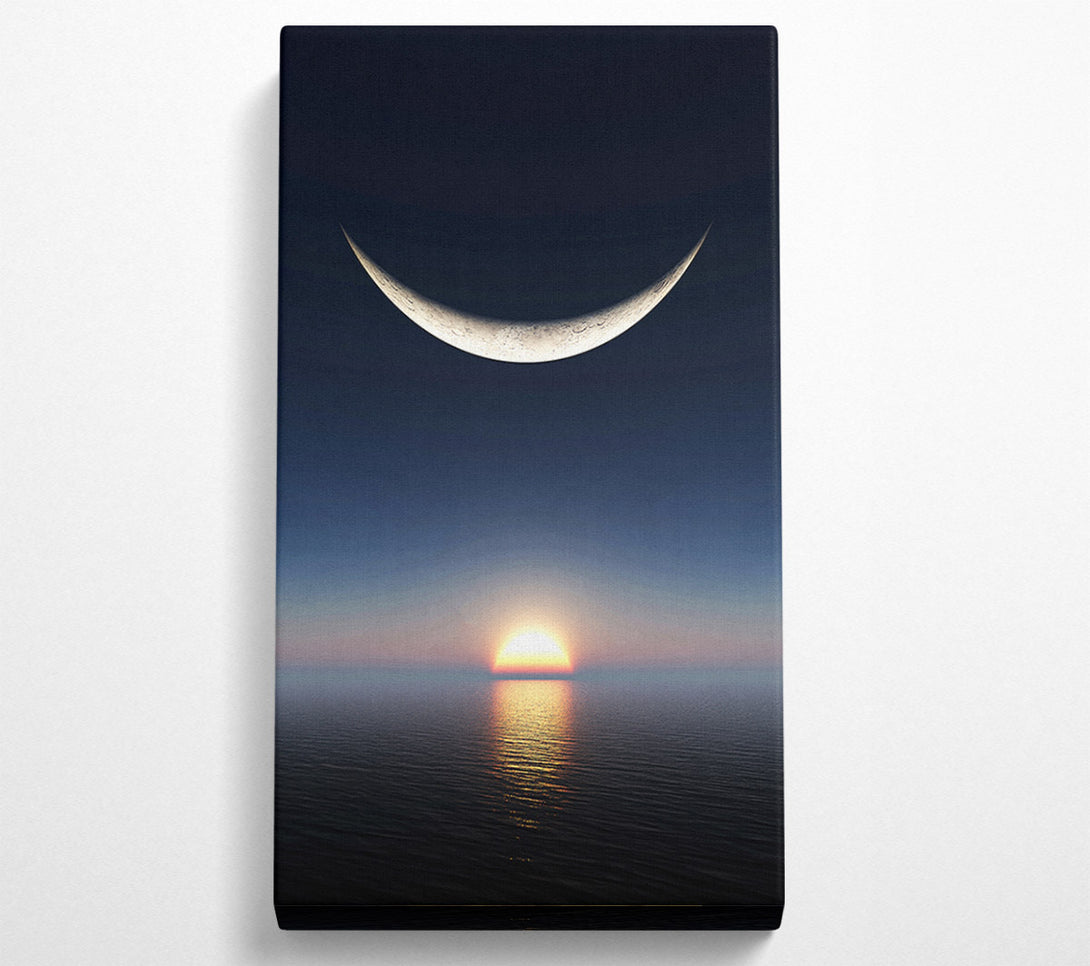  A Canvas Print of The Edge Of The Ocean Moon Canvas Print