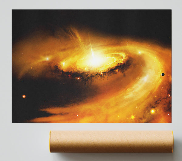 Golden Star Swirl Giclee Print