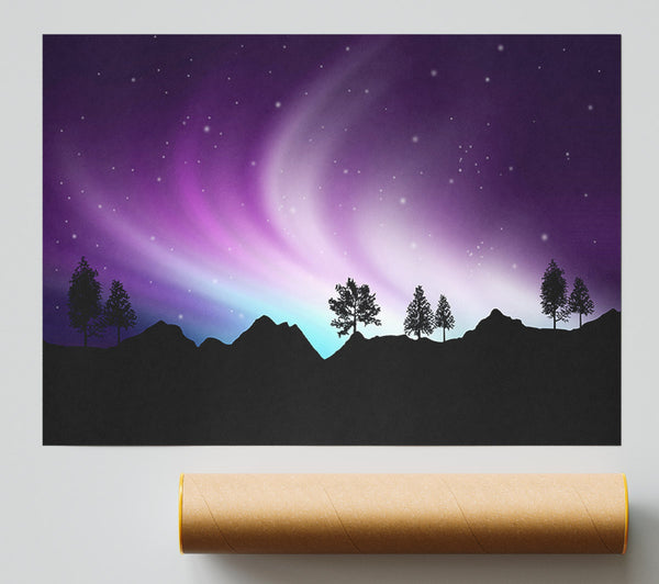 Northern Light Treeline Poster