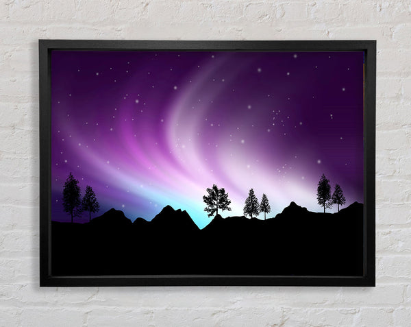 Northern Light Treeline Framed Print