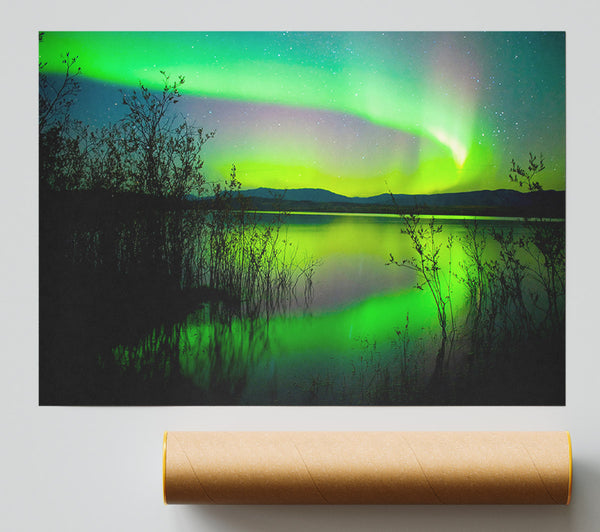 Green Northern Lights Giclee Print