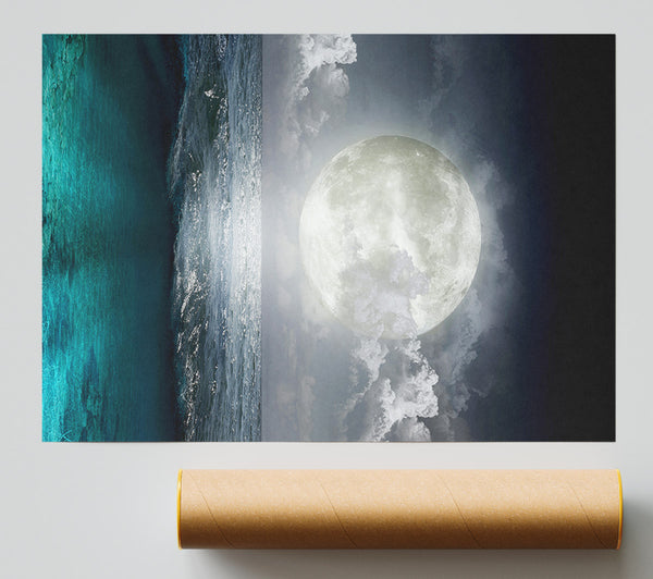 Perfect Moon Ocean Poster