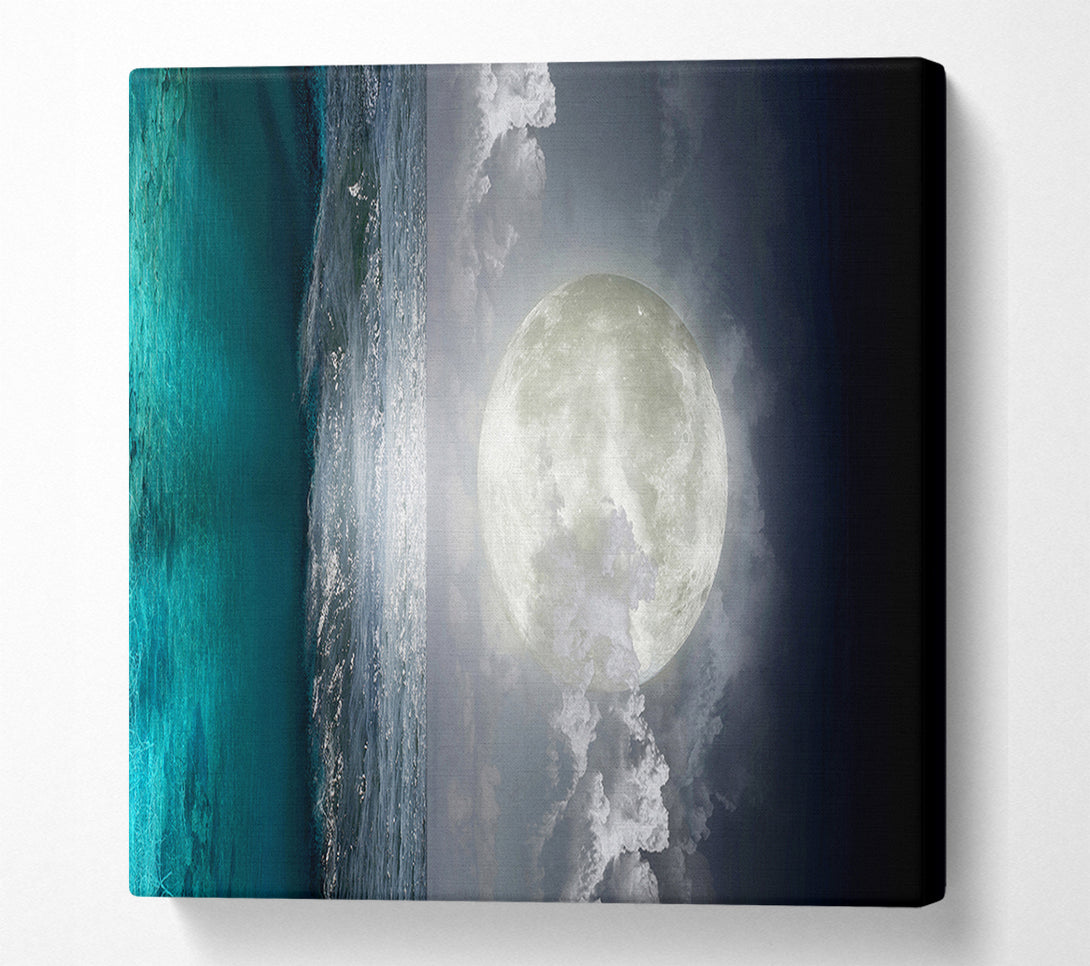  A Canvas Print of Perfect Moon Ocean Canvas Wall Art