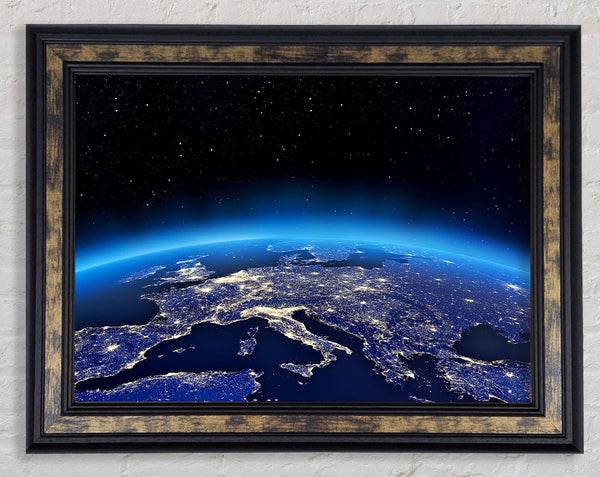 Glow Of The Earth At Night Framed Print