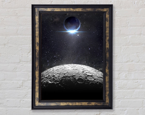 The Earth And The Moon Framed Print