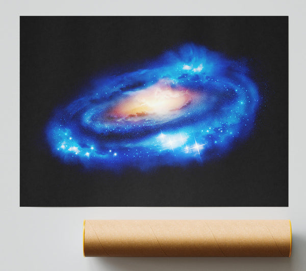 Blue Star Explosion Poster