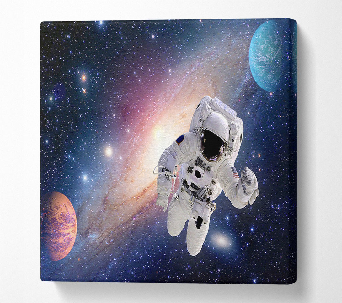  A Canvas Print of Spaceman In The Galaxy Canvas Wall Art