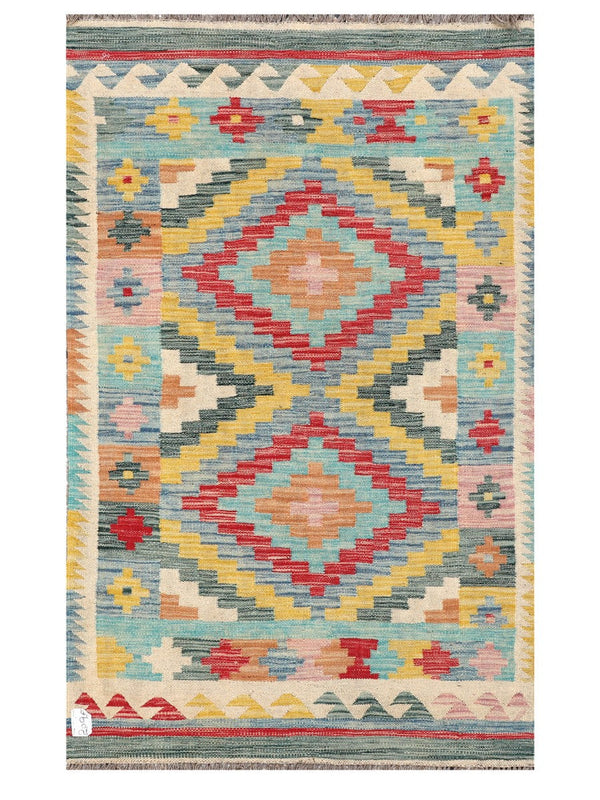 Maimana Afghanistan Kilim Rug - 155 x96 cm