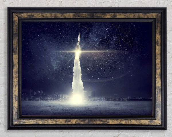 Rocket Skies Framed Print