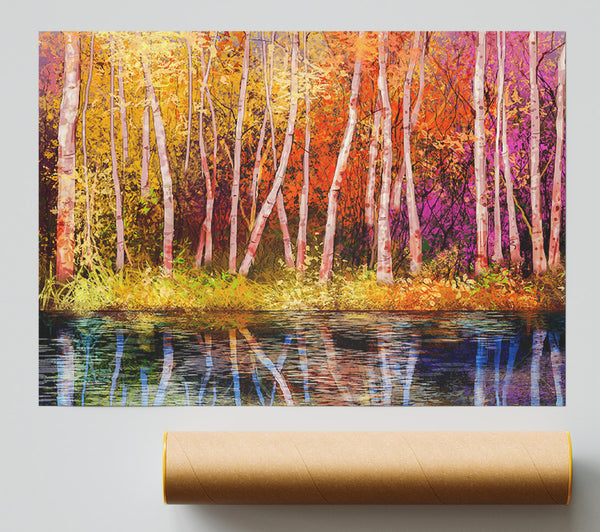 Rainbow Trees Print