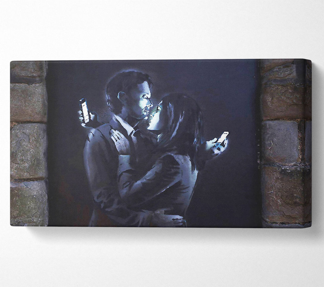  A Canvas Print of Banksy Phones Canvas Print