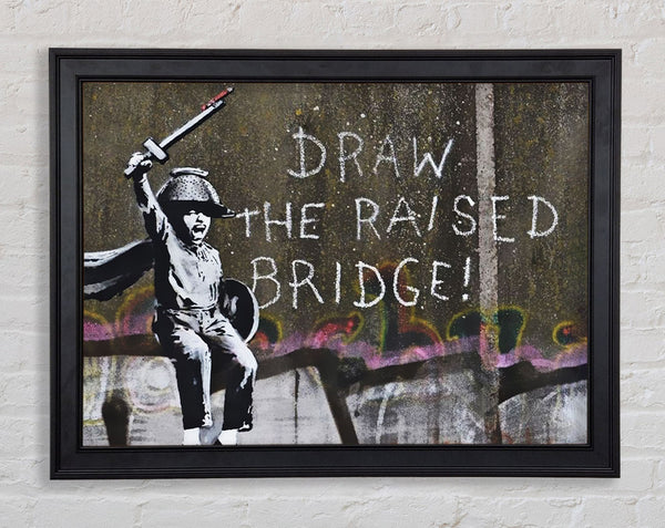 Banksy Draw The Raised Bridge Framed Print