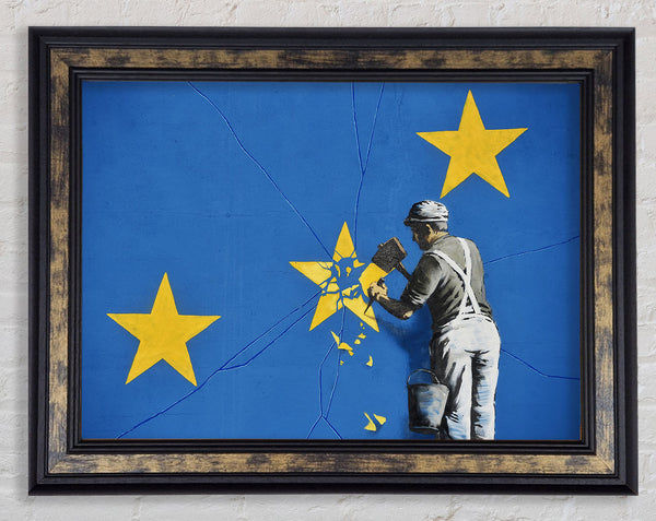 Banksy Euro Star Framed Print