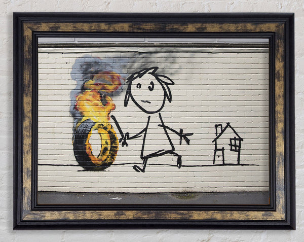 Fire tyre Framed Print