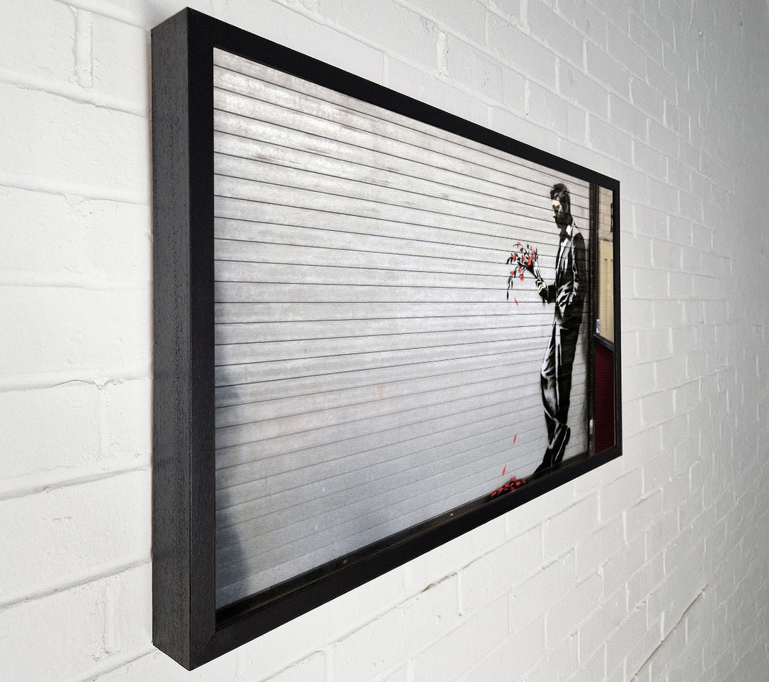  A Canvas Print of Banksy Flowers Man Canvas Art