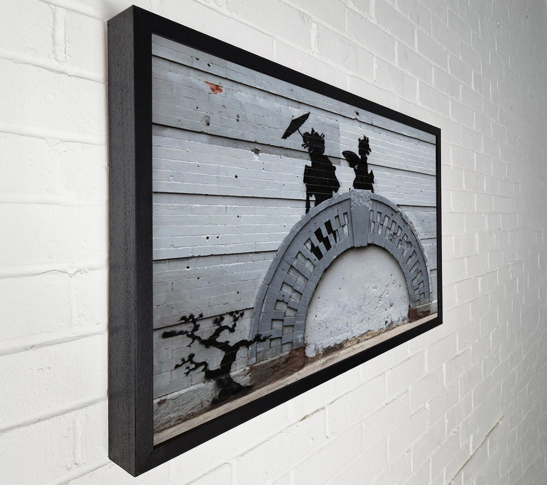  A Canvas Print of Banksy Geisha Bridge Canvas Art
