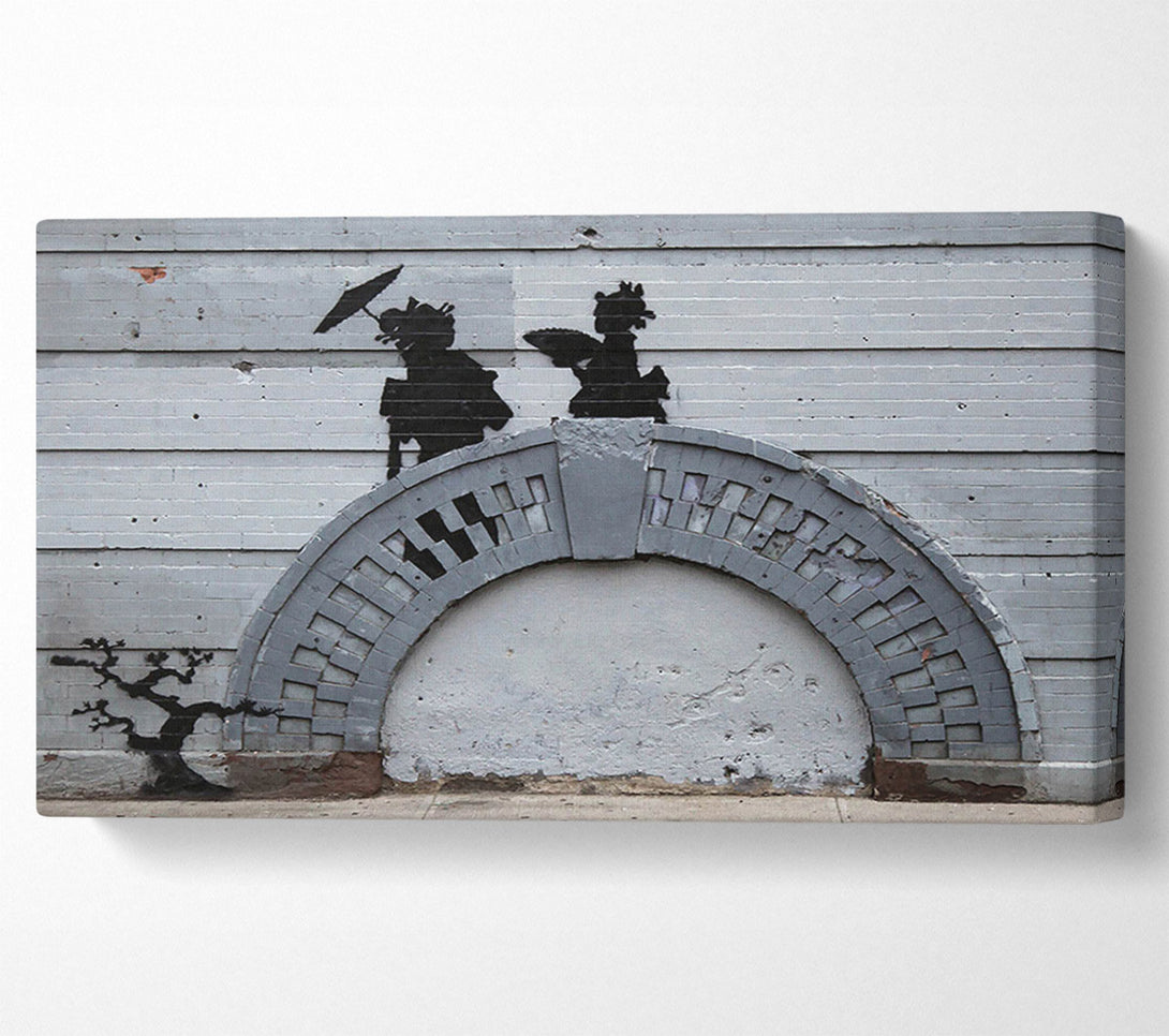  A Canvas Print of Banksy Geisha Bridge Canvas Art