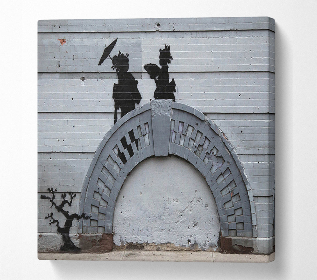  A Canvas Print of Banksy Geisha Bridge Canvas Art