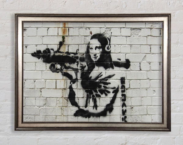 Banksy bottle of champagne Framed Print