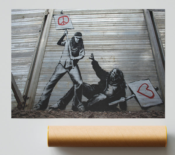 Banksy Drinking Cherub