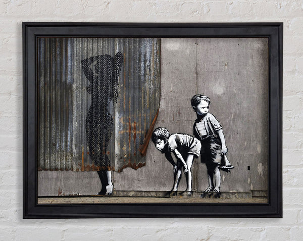 Banksy Girl Withn Pearl Earing Framed Print