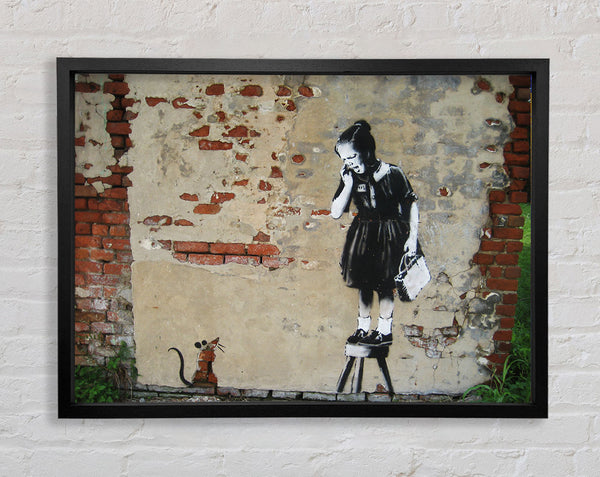 Banksy Red Riding Hood Spray Framed Print