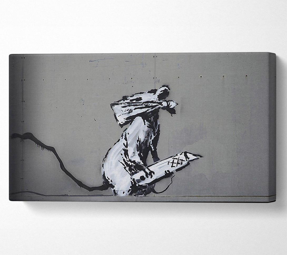  A Canvas Print of Banksy Robot Barcode Canvas Wall Art