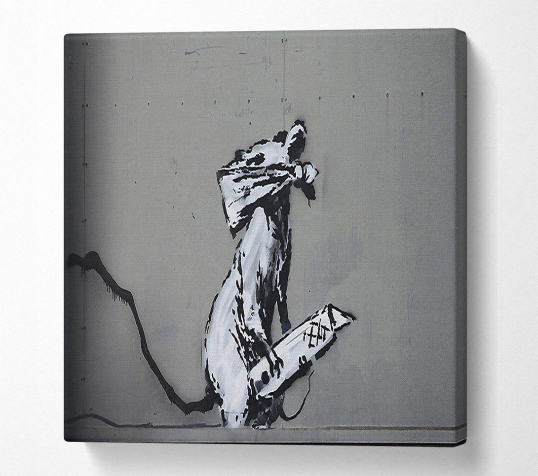  A Canvas Print of Banksy Robot Barcode Canvas Wall Art