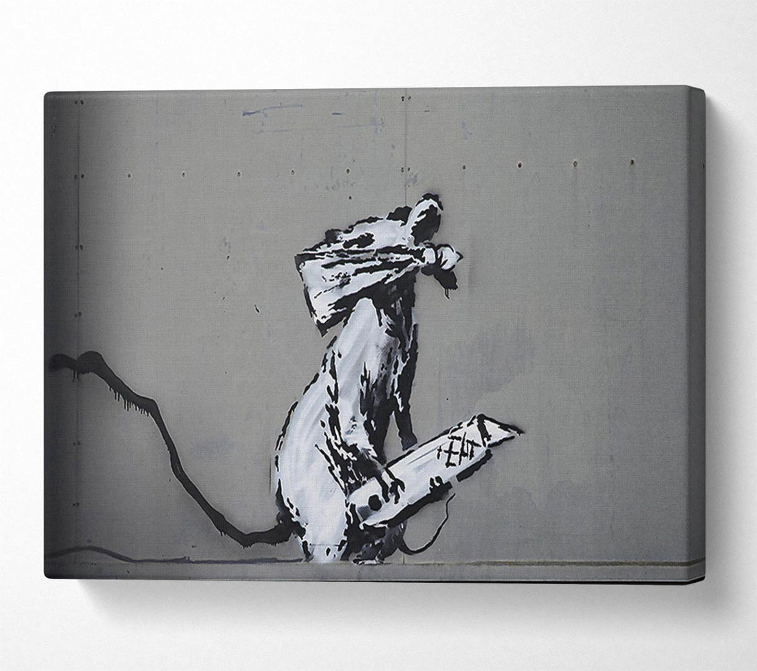  A Canvas Print of Banksy Robot Barcode Canvas Wall Art