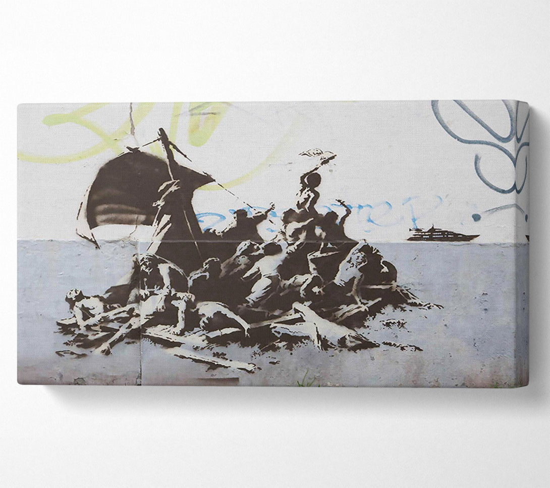  A Canvas Print of Banksy Steve Jobs Apple Canvas Print