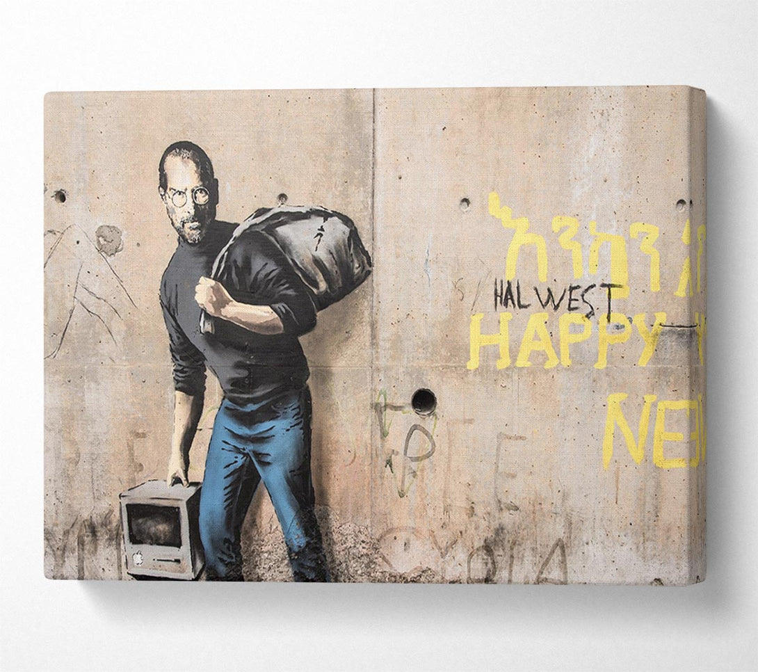  A Canvas Print of Banksy Steve Jobs Imac Canvas Wall Art