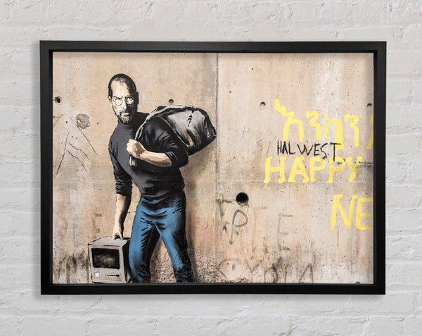 Banksy Steve Jobs imac Framed Print