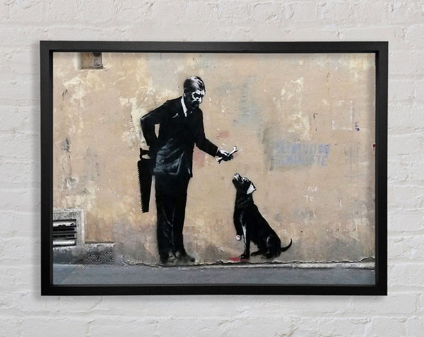Banksy The Hand that feeds Framed Print