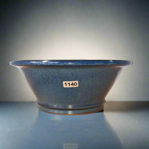 16cm Glazed Bonsai Pot | Round | 16cm x 6cm | Blue