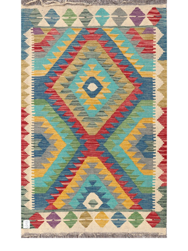 Maimana Afghanistan Kilim Rug - 153 x96 cm