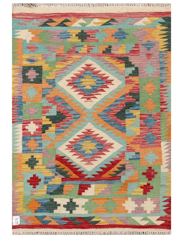 Maimana Afghanistan Kilim Rug - 145 x99 cm
