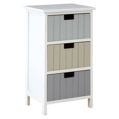 New England White 3 Drawers Chest