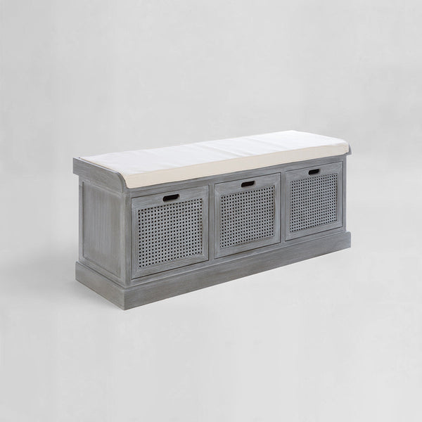 Heritage 3 Drawer Slate Grey Storage Bench