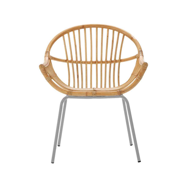 Lagom Natural Rattan Grey Metal Chair