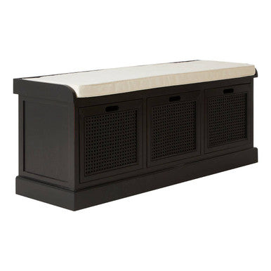 Heritage Three Drawer Black Wooden Stora