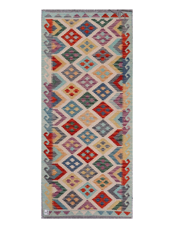 Maimana Afghanistan Kilim Rug - 192 x84 cm