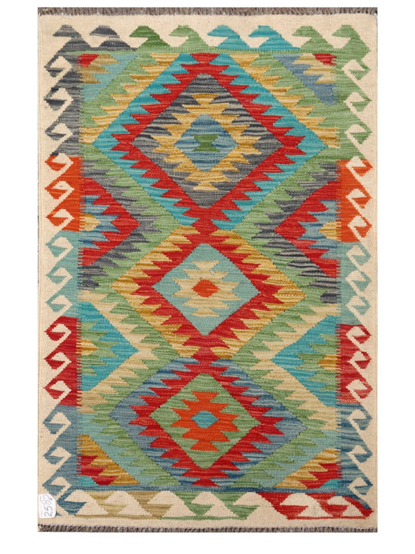 Maimana Afghanistan Kilim Rug - 122 x 79 cm
