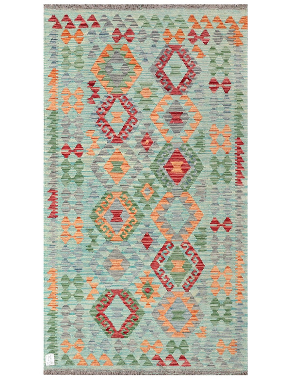 Maimana Afghanistan Kilim Rug - 198 x 109 cm