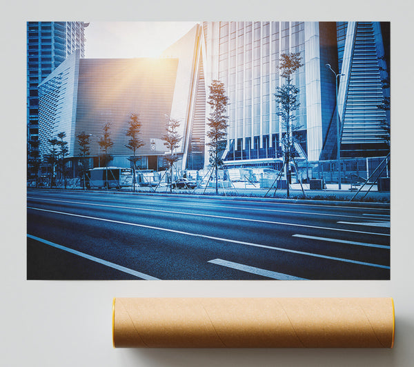 Blue City Sunglare Print